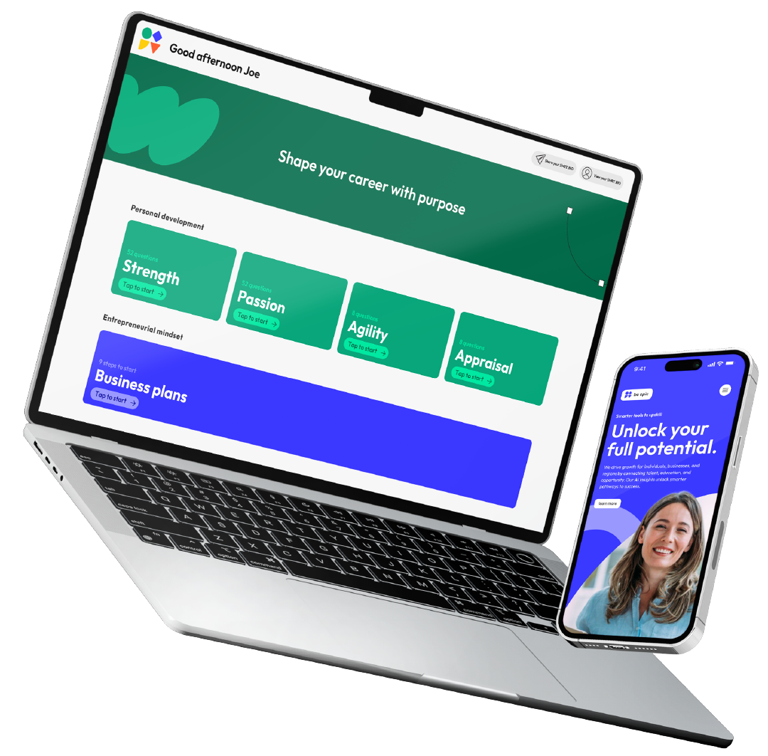 Laptop and mobile phone with smrtbio website